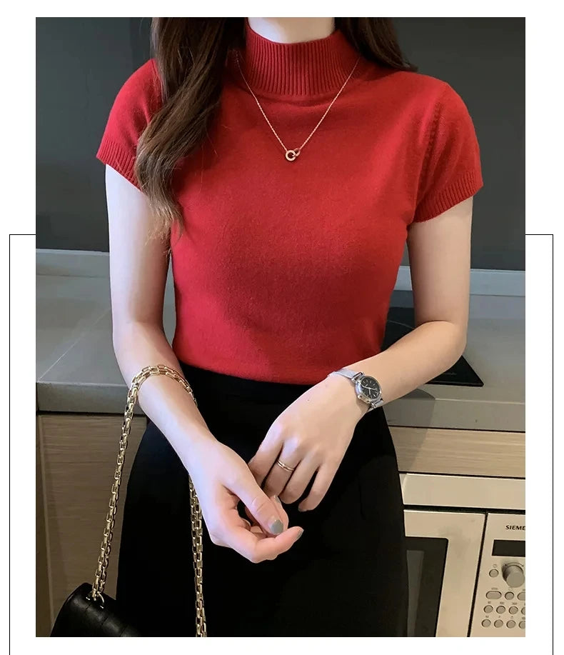 Women's half-high neck knit top — view 12 of 20