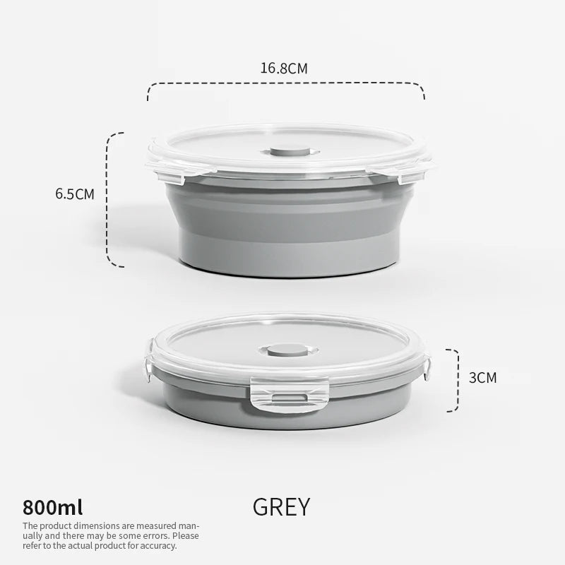 Collapsible Silicone Lunch Box - Stackable Food Storage Containers