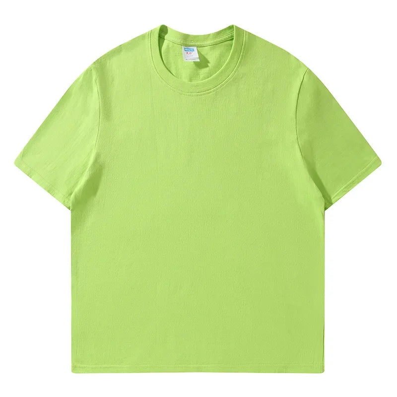 Women's 100% Cotton Loose Tee — Solid O-Neck Short-Sleeve Casual Summer Top