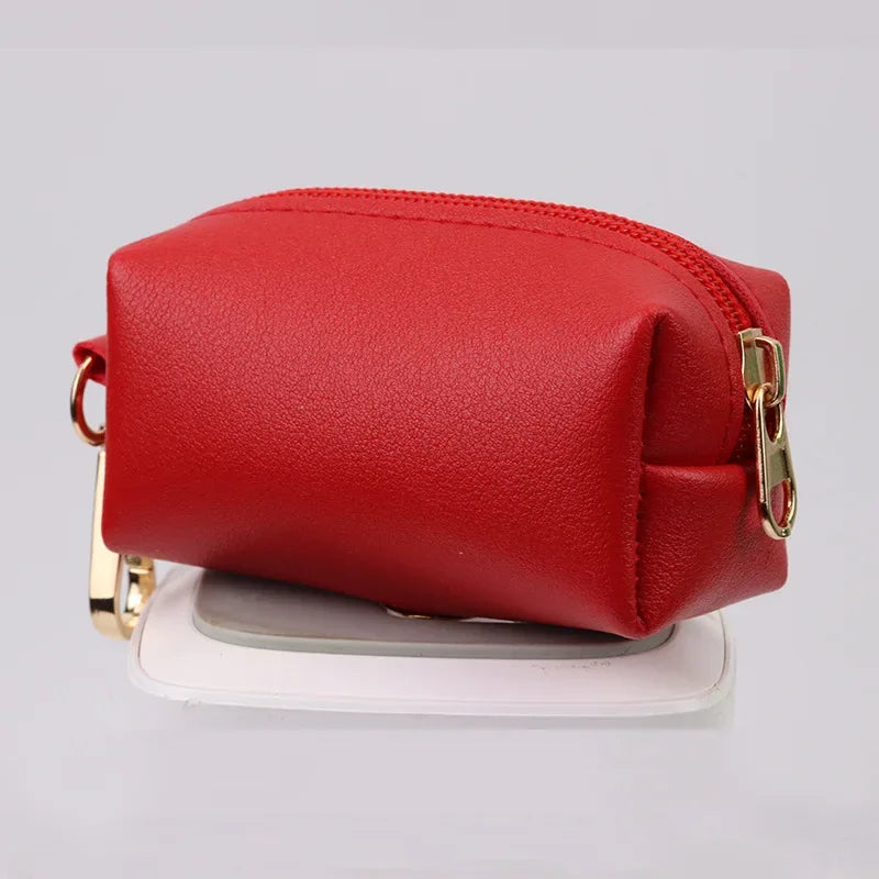 PU Leather Poop Bag Dispenser - Portable Dog Walking Pouch