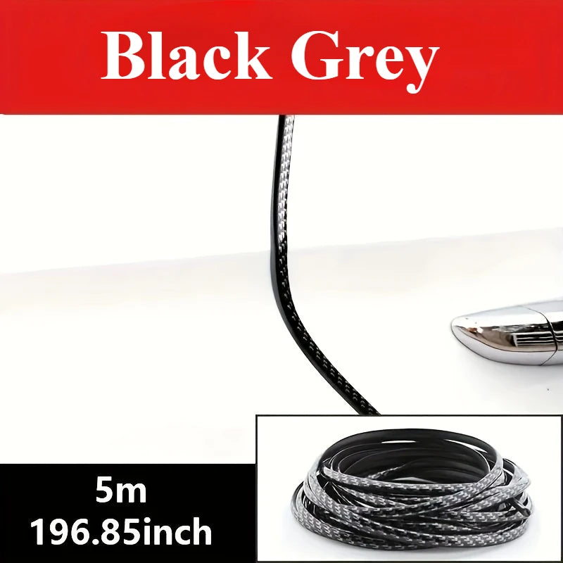 5m Car Door Edge Protection Strips Sound Insulation Door Protector Noise Isolation Chrome Sealant Strips PVC Seal Strip