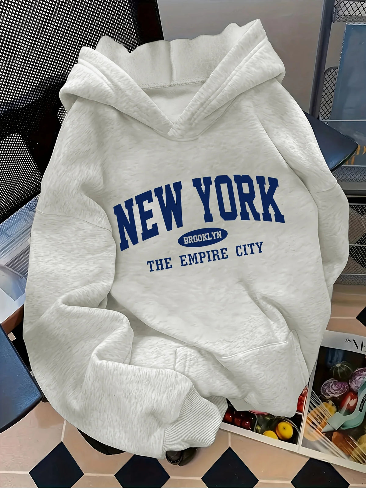 Women's Letter Print Hoodie with Pockets