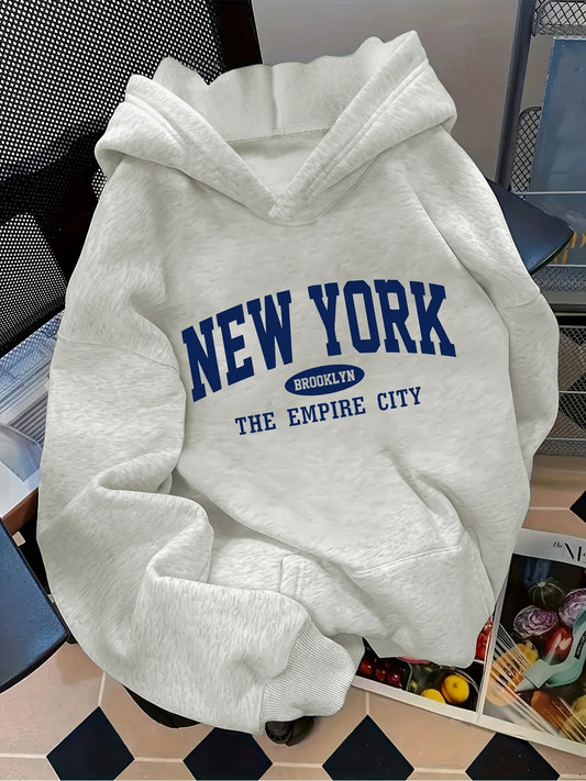 Women's Letter Print Hoodie with Pockets
