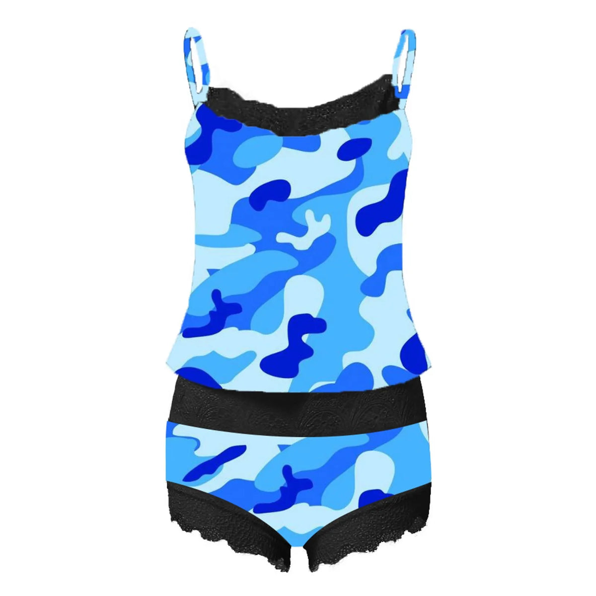 Women Sexy Casual Lingerie Set Fashion Comfort Camouflage Lace Edge Pajama 2-Piece Set Women Night Wear Lingeries Sexy Hot
