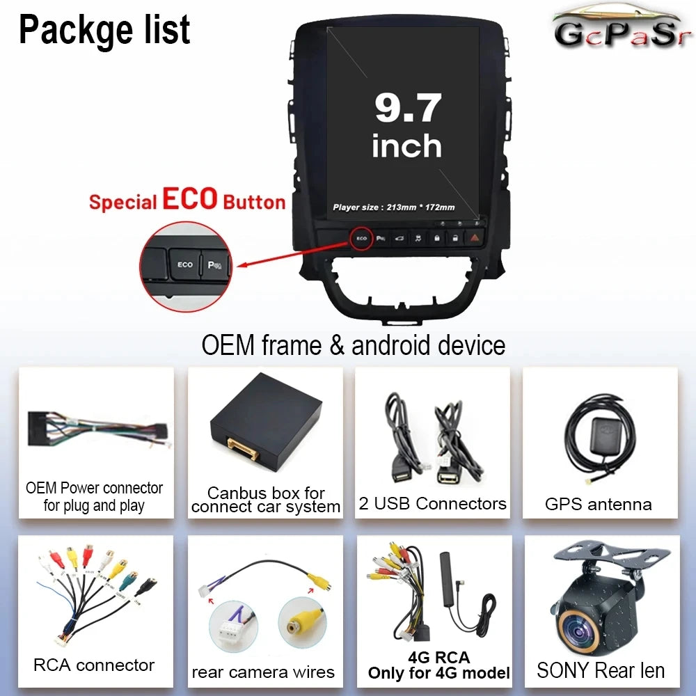 Car Radio For Opel Astra J 2009-2015 Android Auto GPS Navigation Head Unit Multimedia Video Player 5G WIFI Carplay No 2din DVD