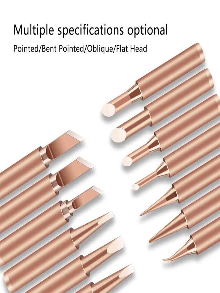 10Pcs Soldering Iron Tip Pure Copper 900M Soldering Iron Head Set Inside Hot Bare Copper Electric Soldering Iron Welding Tools
