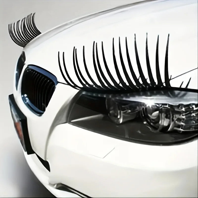 2Pcs Headlight Eyelash Stickers Car Stickers Cute Fake Eyelash Car Stickers for Decorative Headlights