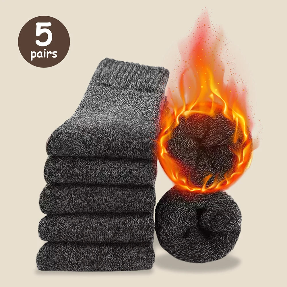 Men's Thick Terry Crew Socks, 3 or 5 Pairs