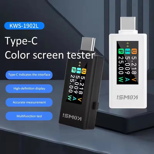 10 in 1 DC Type-C USB Tester Current 4-30V Voltage Meter Timing Ammeter Digital Monitor Cut-off Power Indicator Bank Charger