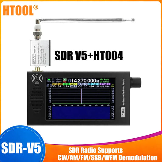 0.1-149MHz‌ SDR V5 Radio Digital Demodulation Shortwave FM MW SSB CW HAM Radio Receiver Tranceiver DSP HT004 Signal Amplifier