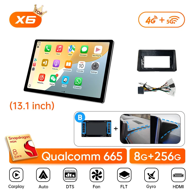 13.1" Car Stereo with Apple CarPlay & Android Auto, Compatible with Toyota Corolla E210 (2019-2025)