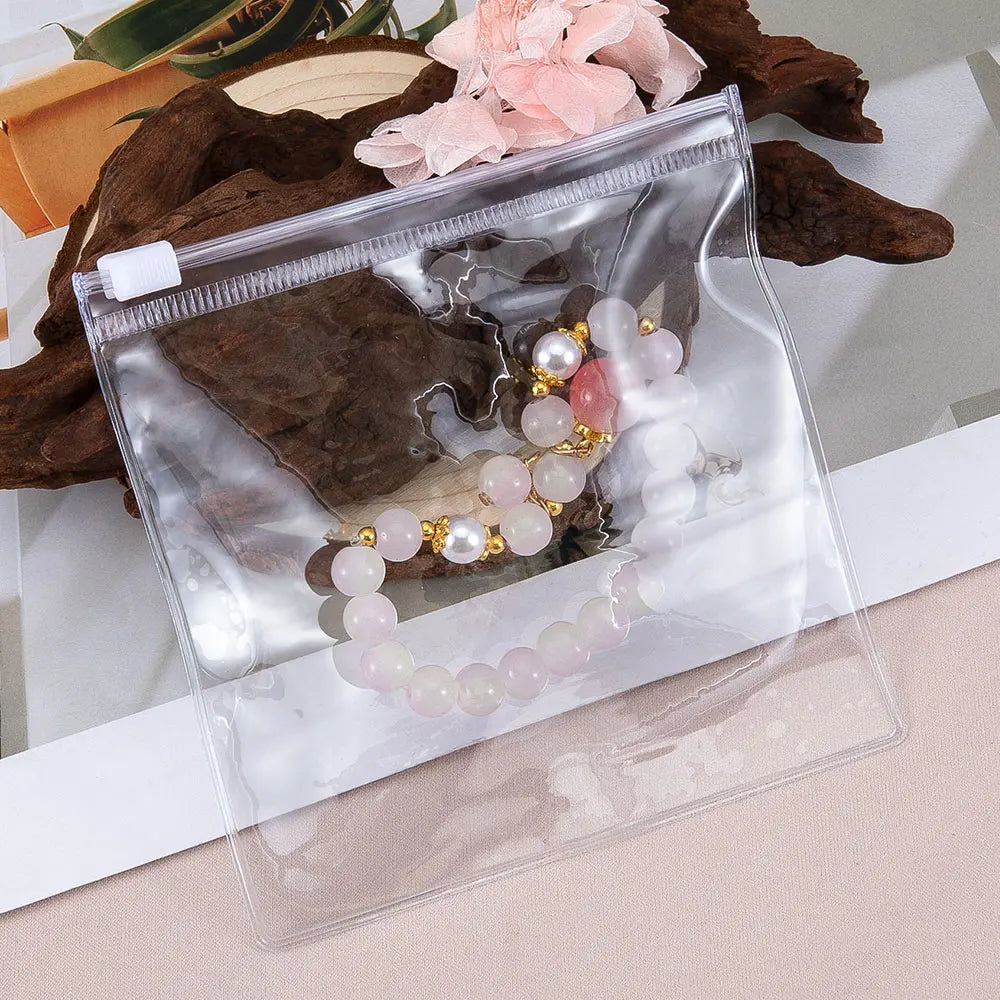 10Pcs Thicken Zipper Bag Transparent Plastic Bag Anti Oxidation Jewelry Pouch for DIY Jewelry Storage Earring Bracelet Packaging