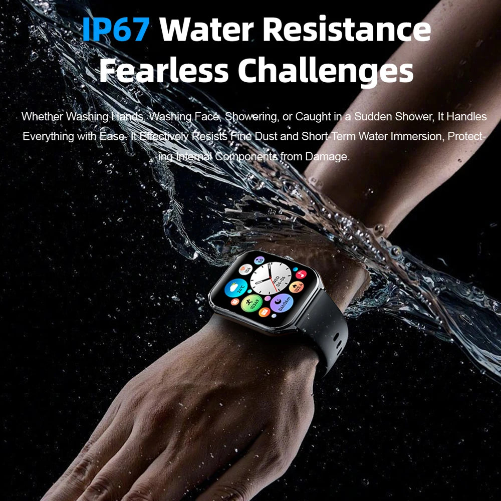 2026 New Smartwatch 1.96 inch Ultra-thin Bluetooth Call Health Monitor IP68 Waterproof 100 Sport Smart Bracelet For Android iOS