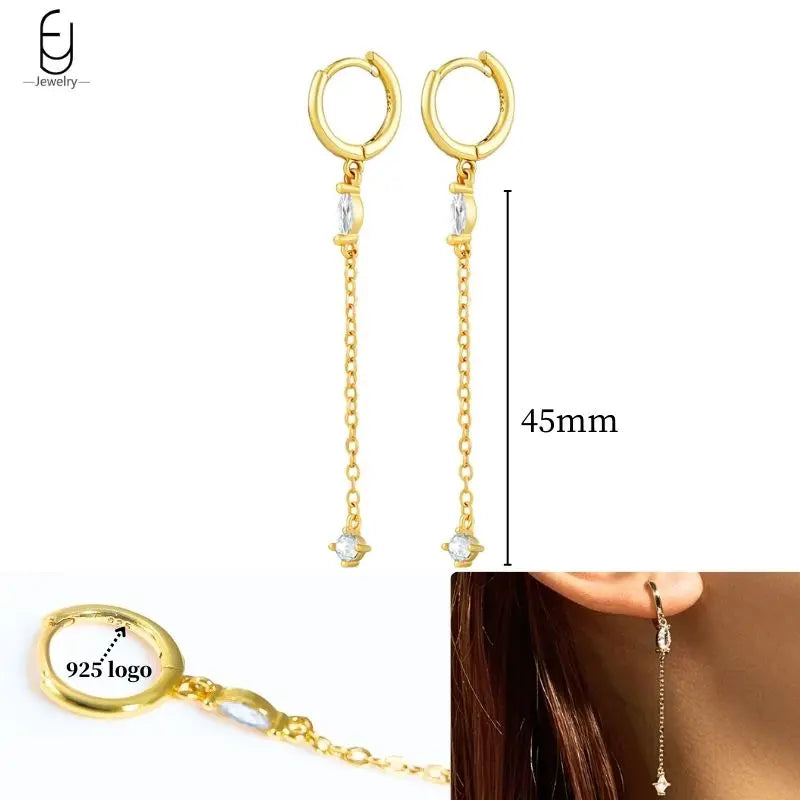 925 Sterling Silver Crystal Drop Earrings for Women - Heart & Flower Studs