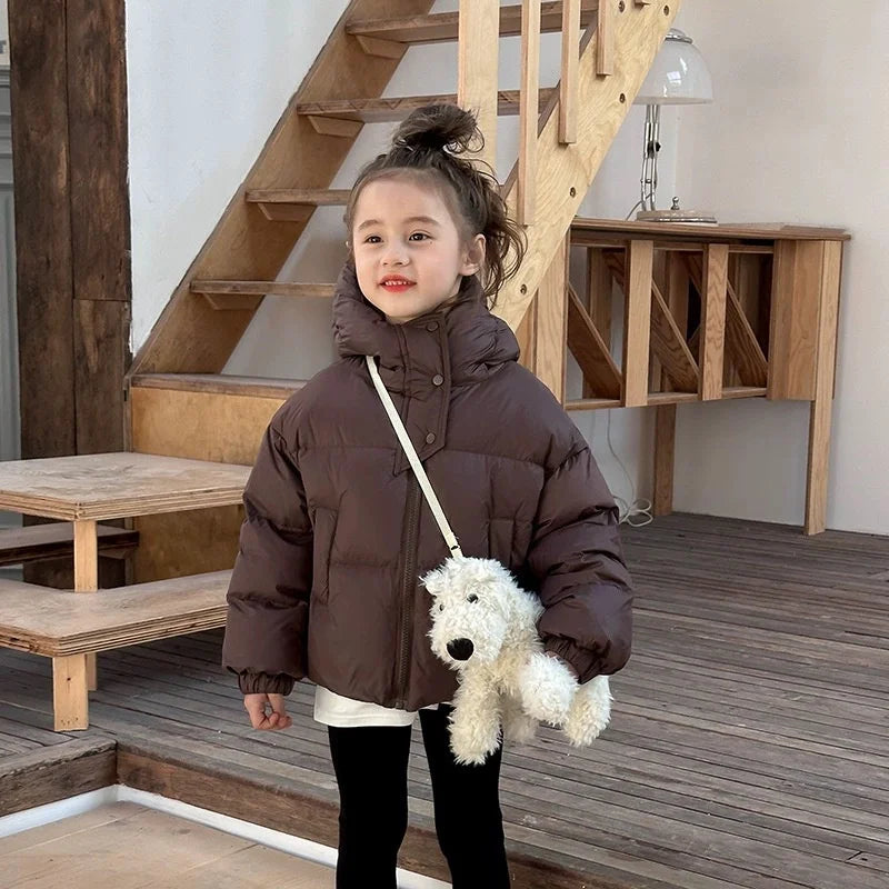 Kids Hooded Puffer Coat - Padded Winter Jacket for Ages 3-12