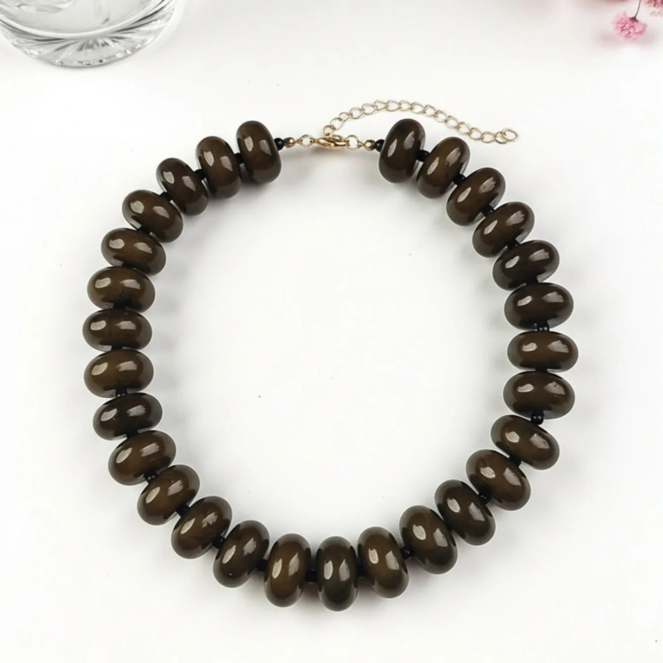 1pc Bohemian Fashion Casual Dopamine Acrylic Bead Necklace Charms Chunky Jewelry Suitable for Women