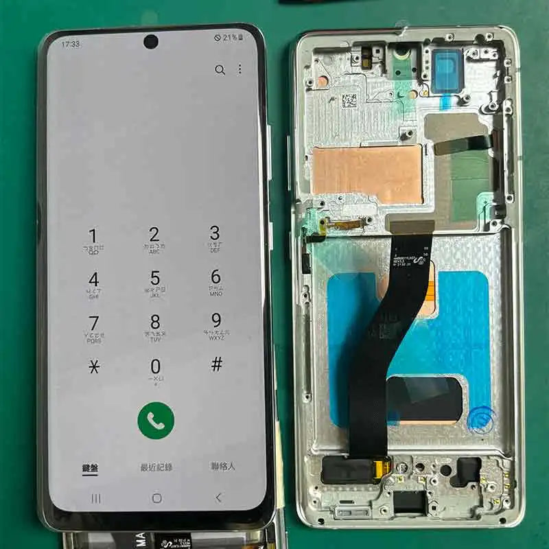 AMOLED S21 Ultra Screen Assembly for Samsung S21 Ultra 5G G998B G998B/DS Lcd Display Touch Screen Frame with Fingerprints