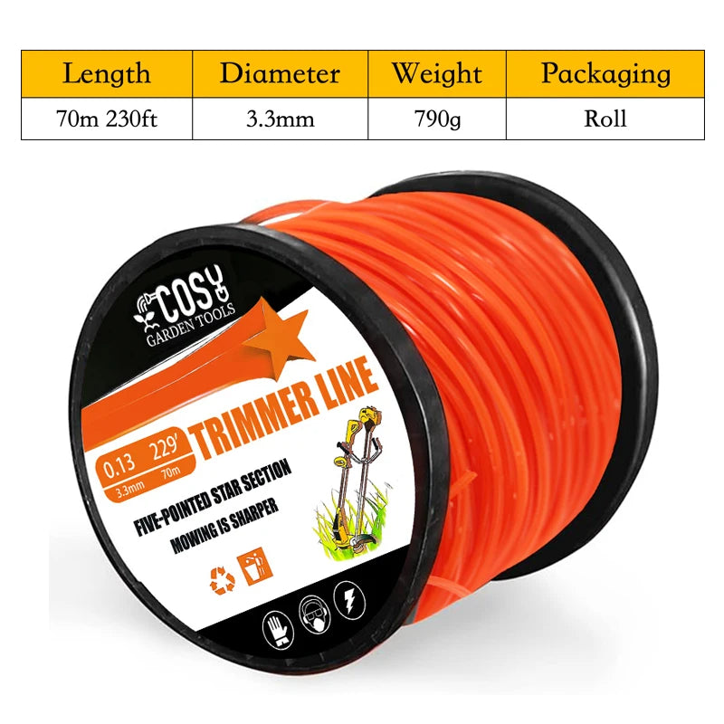 TSES 1LB Trimmer Rope Star Shape, String Trimmer Line, Commercial Grade Pentagon Weed Eater Spool, Premium Nylon Universal