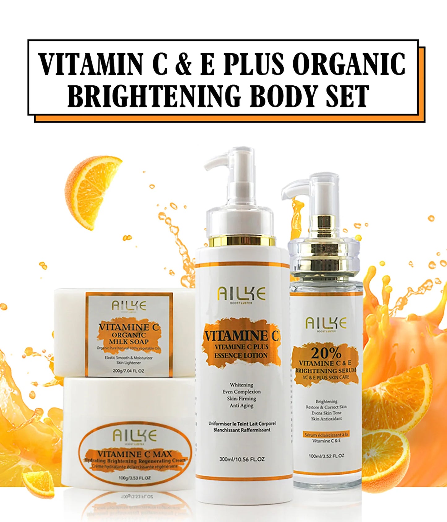 Ailke organic milk soaps containing vitamin C, whitening, wrinkle reducing, anti-aging, smoothing, and softening the skin,200g