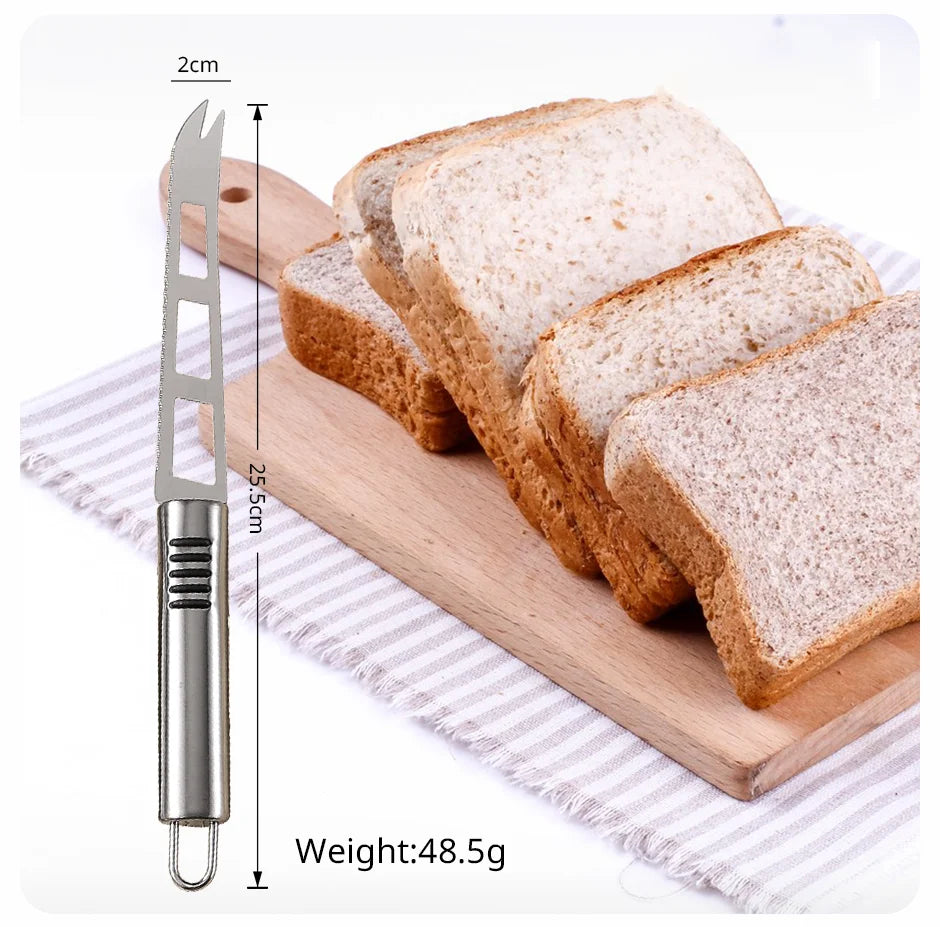 Cheese Knife Kitchen Tool Stainless Steel Multifunctional Baking Tool Pizza Butter Noodle Cutter Circular Handle Kitchen Accesso