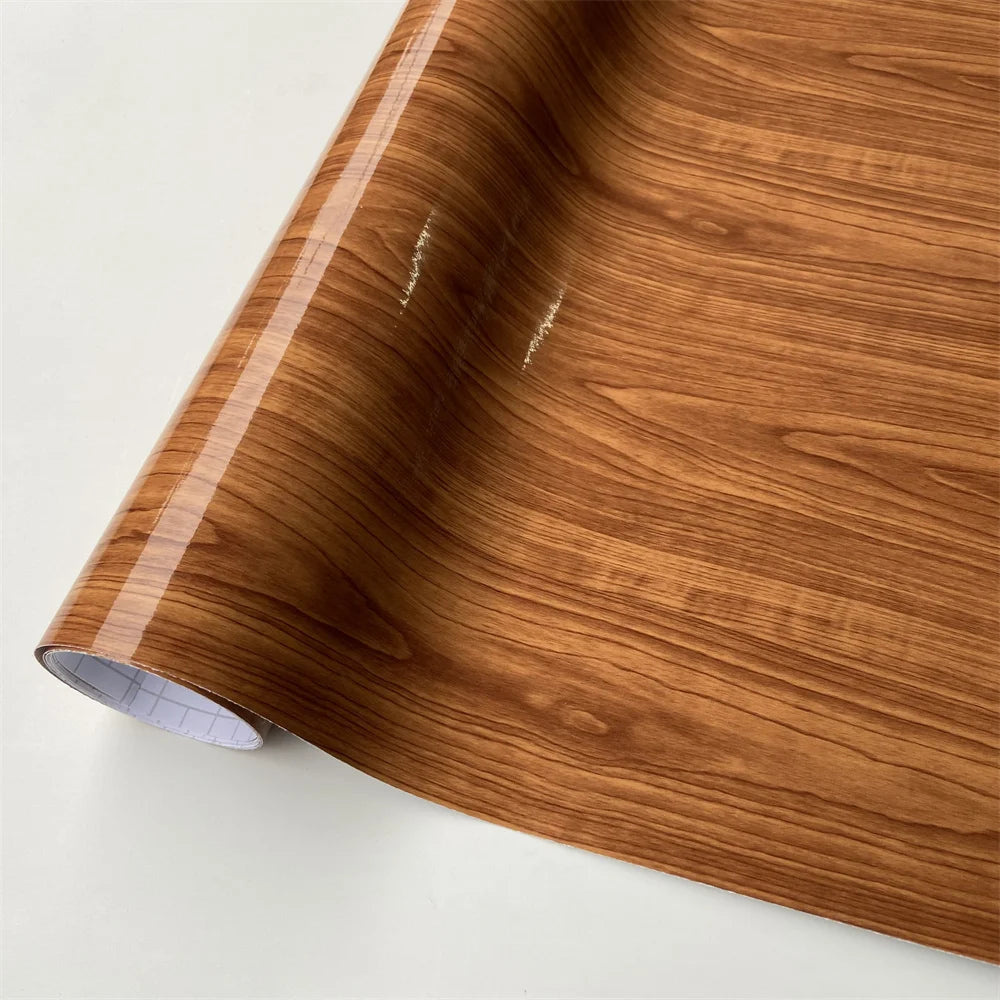 Wood Vinyl Wrap Film Car Sticker Interior Furniture Bubble Free Self Adhesive Wooden Textured Grain Decorative Film Cabinet
