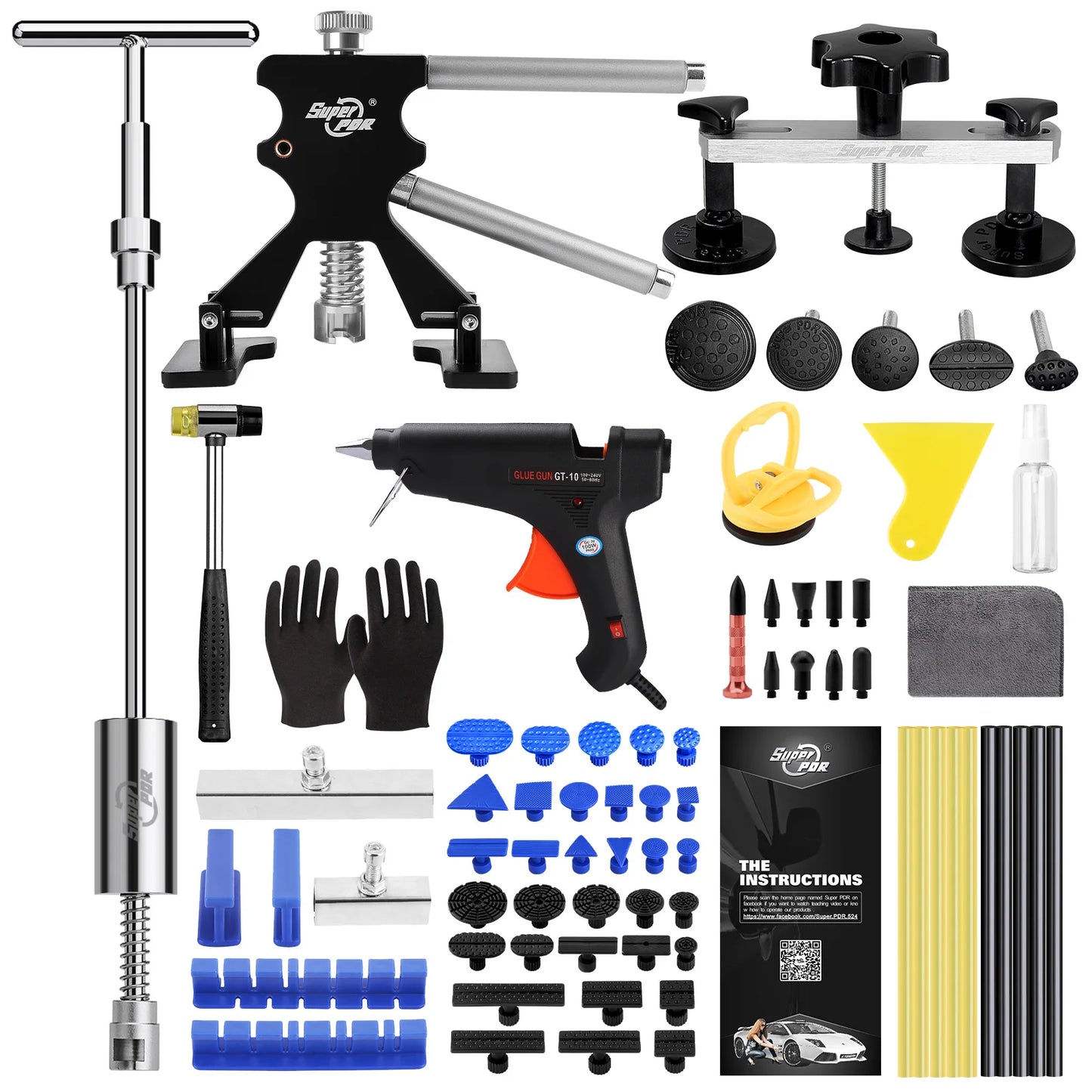 PDR Auto Paintless Body Dent Removal Kits Car Dent Repair Tools Automotive Dent Remover Suction Cup Dent Puller Tool Kit for Car