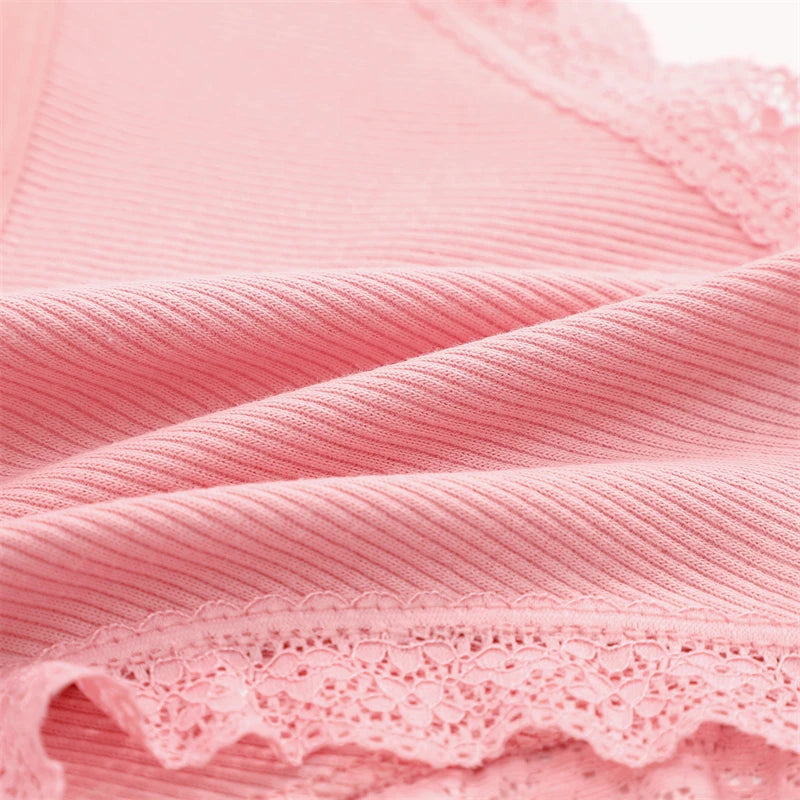 2PCS Cotton Panties for Women Sexy Lace Brazilian Briefs Female Low-Waist Cross Webbing Underpants Stretch Breathable Intimates