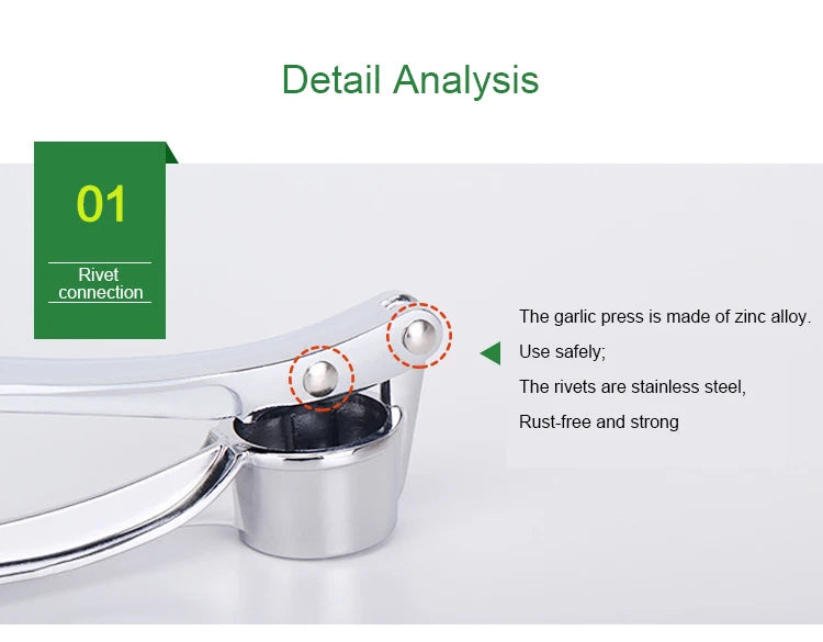 Stainless Steel Garlic Masher & Ginger Grinder – Manual Kitchen Extruder Tool | Vegetable Press