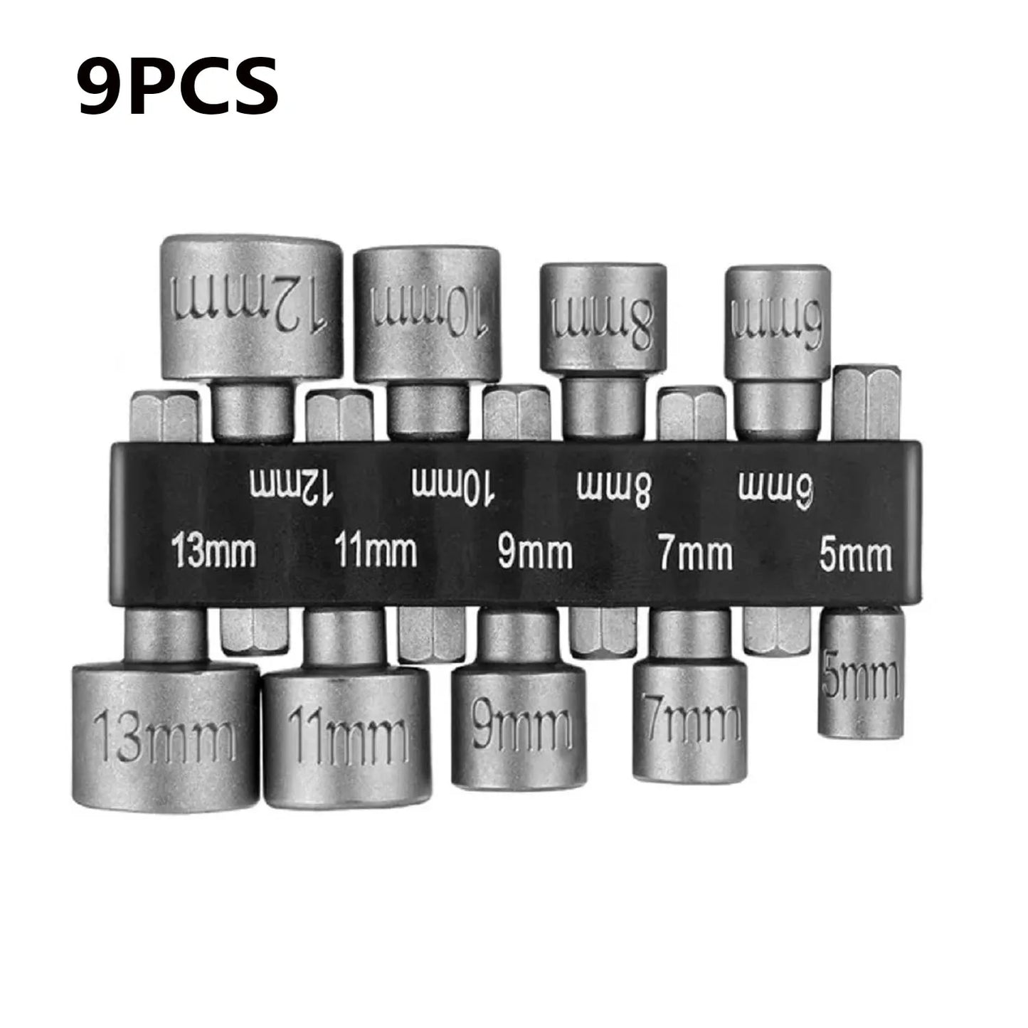 9 Pieces/14 Pieces Strong Socket Hex Wrench Hexagonal Handle Screwdriver Socket Extension Rod Pneumatic Screwdriver Insert