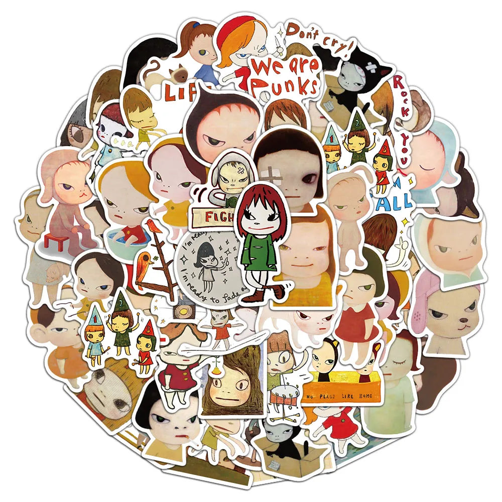 50/100/150PCS Yoshitomo Nara Stickers Cute Handbooks Material Phone Cases Laptop Suitcases Water Cups Waterproof Stickers