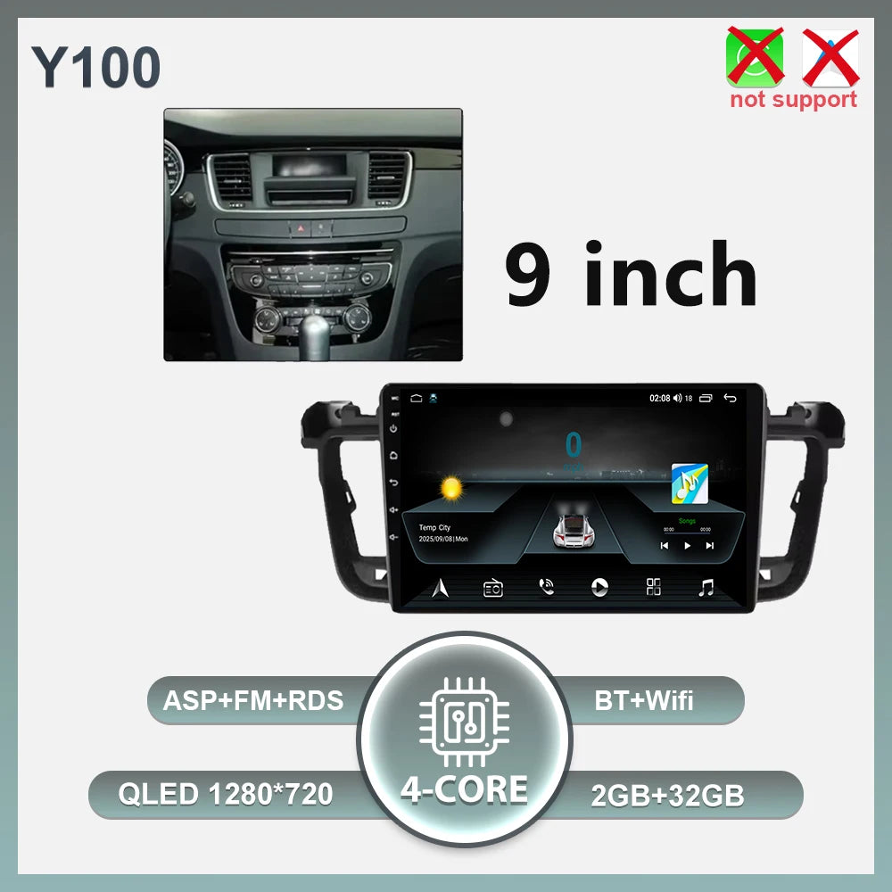 Android Car Stereo for Peugeot 508 & Citroen DS5 (2011–2018) — CarPlay, Android Auto, GPS, DSP, 4G, WiFi