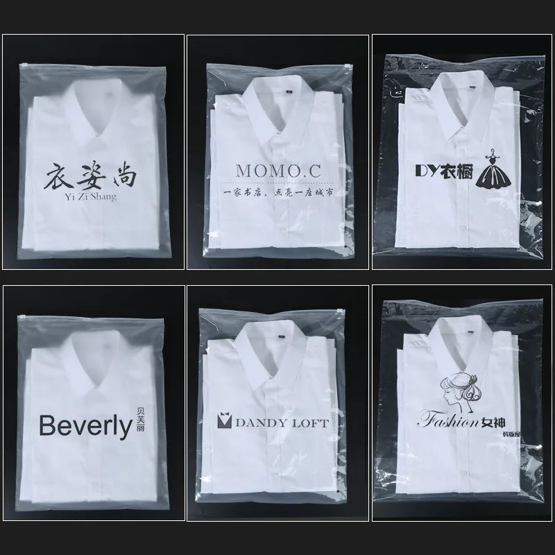 StoBag 10pcs Frosted Matte Zipper Bags Clothes Packaging Pouch Plastic Sealed Shirts Storage Shipping Reusable Organizer Pocket
