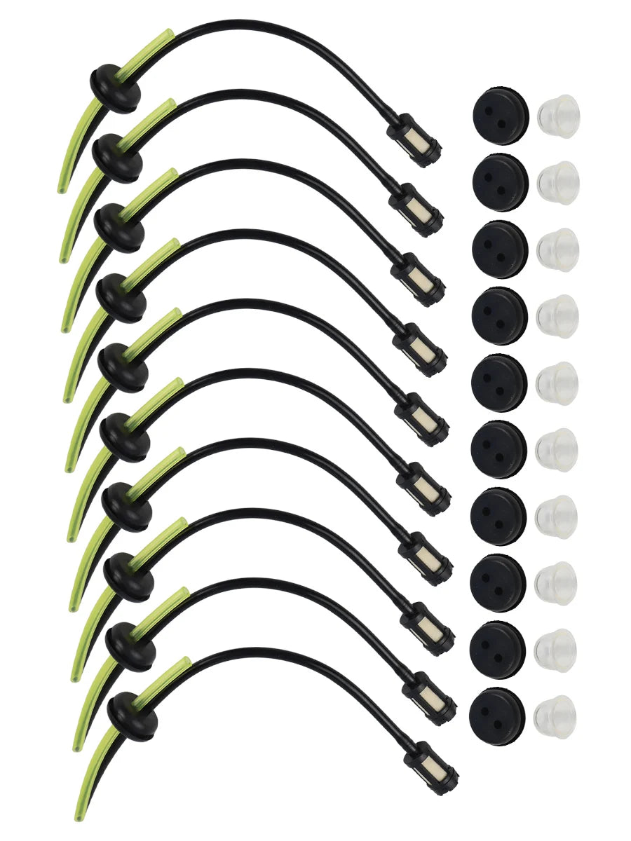 5/10 Set Fuel Filter Fuel Hose Seal With Priming Bulbs For Brushcutter Hedge Trimmer Garden Lawn Mower Accessories