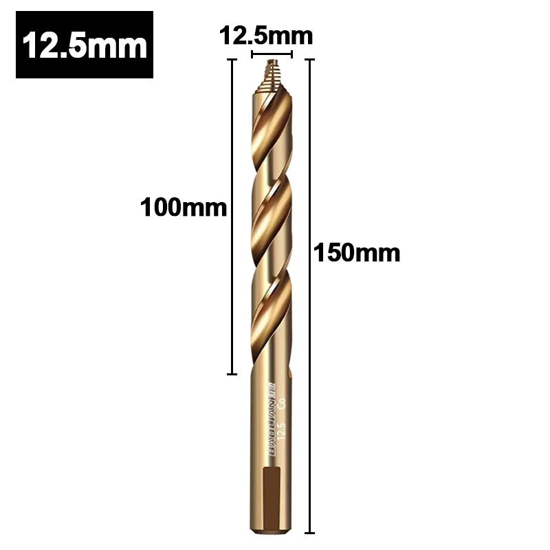M35 Step Twist Drill, Cobalt Content Straight Shank Drill (3-13mm), For Iron, Stainless Steel, Steel Drilling