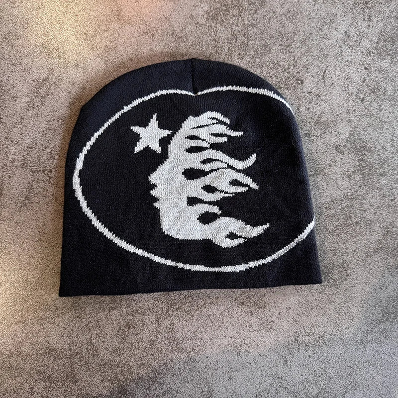 Printed Knit Beanie, Unisex Winter Hat
