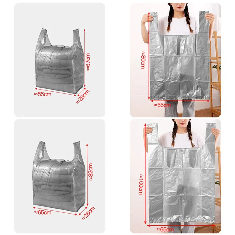 10PCS Large Capacity Plastic Bags Thicken Moving Packaging Bag Clothes Storage Bags for Toys Duvet Blanket Bedding Organizer