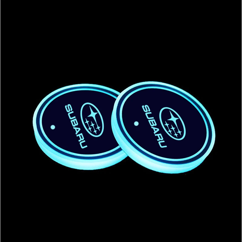 7 Color LED Car Cup Holder Light - Luminous Coaster for Subaru