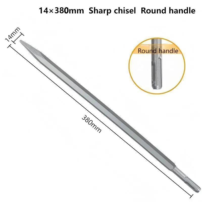 SDS-Plus Chisel Set 380mm — Point, Groove & Flat Chisels for Concrete & Brick