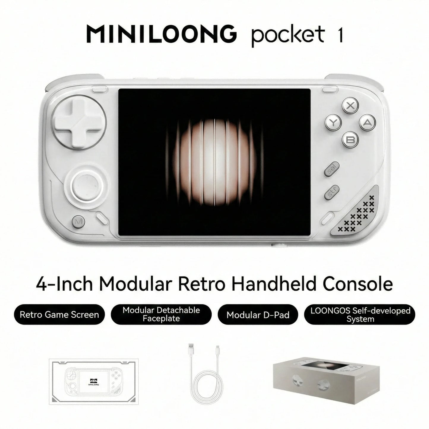 MINILOONG POCKET 1 Handheld Game Console 4'' IPS Screen HD Output Open Source Systems OTA Upgrades LOONG OS New Console POCKET1