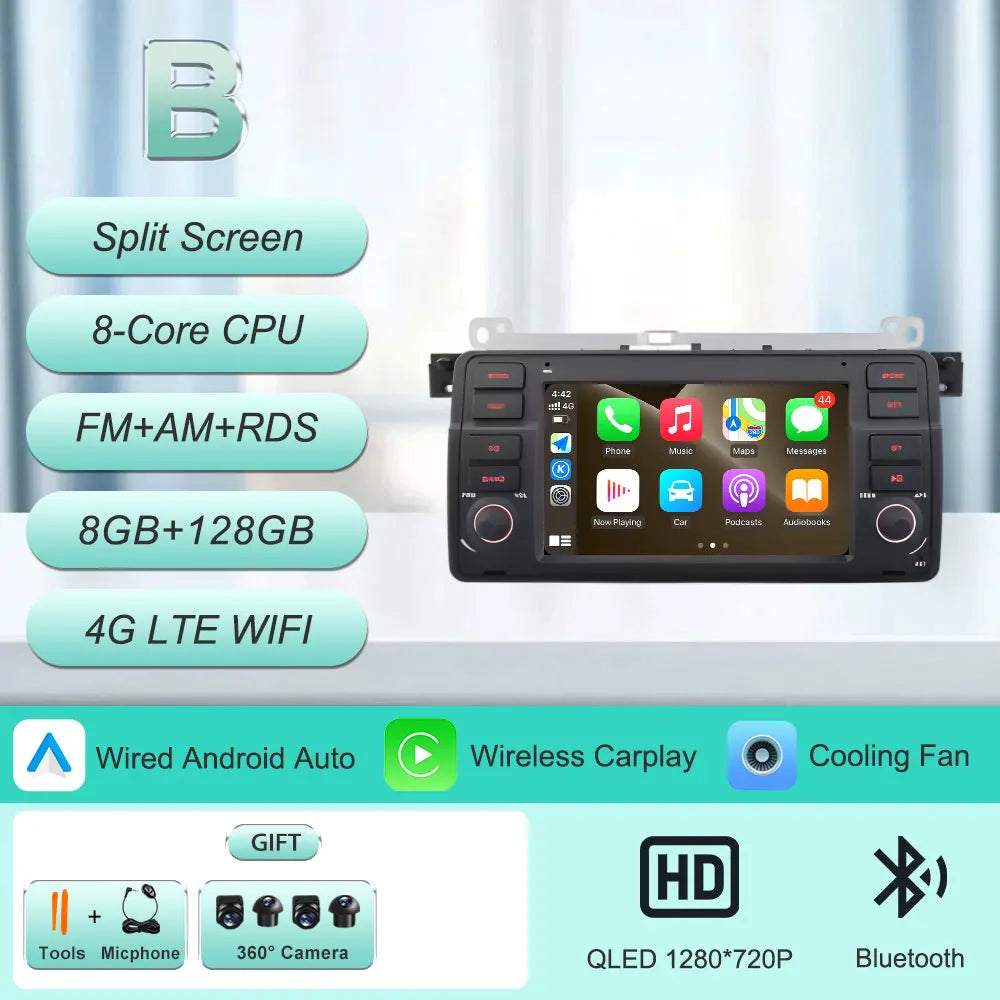 7"Android 16 Car Radio for BMW E46 3 Series 318 320 325 330 335 M3 1998-2005 GPS Navi WiFi Bluetooth FM Touch Screen Car Stereo