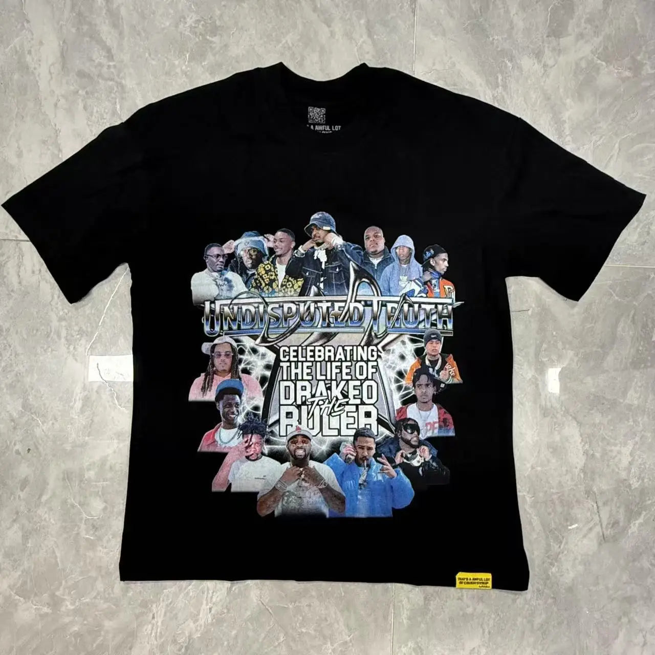 That's A Awful Lot of Cough Syrup Short Sleeve American Street Pop Hip-hop Cartoon Pattern Print Tops COUGH SYRUP T-shirt