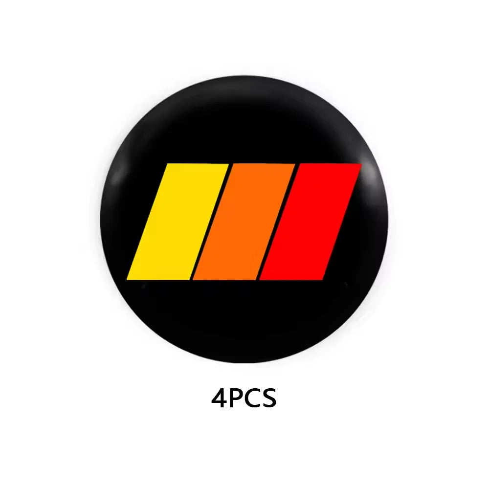 4PCS 56+60MM Universal 3 colors Emblem Wheel Center Hub Caps Sticker Rim Cover Auto Accessories