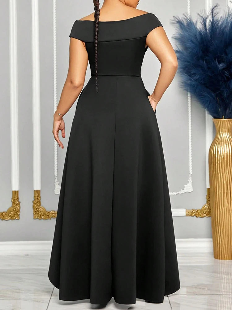 Off-Shoulder Evening Maxi Dress – Wedding & Bridesmaid