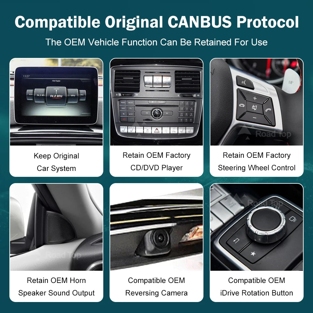 Wireless CarPlay & Android Auto Display Screen, Compatible with Mercedes-Benz G-Class W463 (2013-2018)