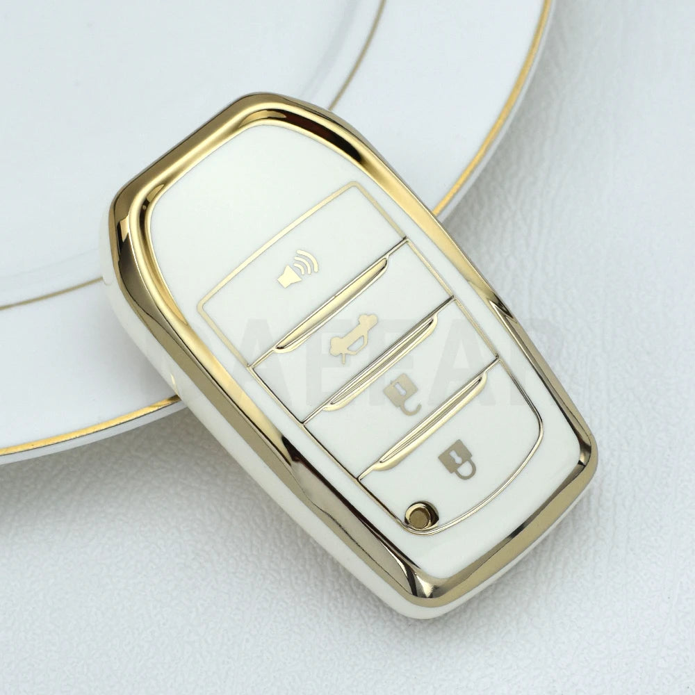 4 Buttons TPU Car Key Case Cover Remote Fob Shell For Toyota Hilux Revo Innova Rav4 Fortuner Skin Key Chain Holder Protector
