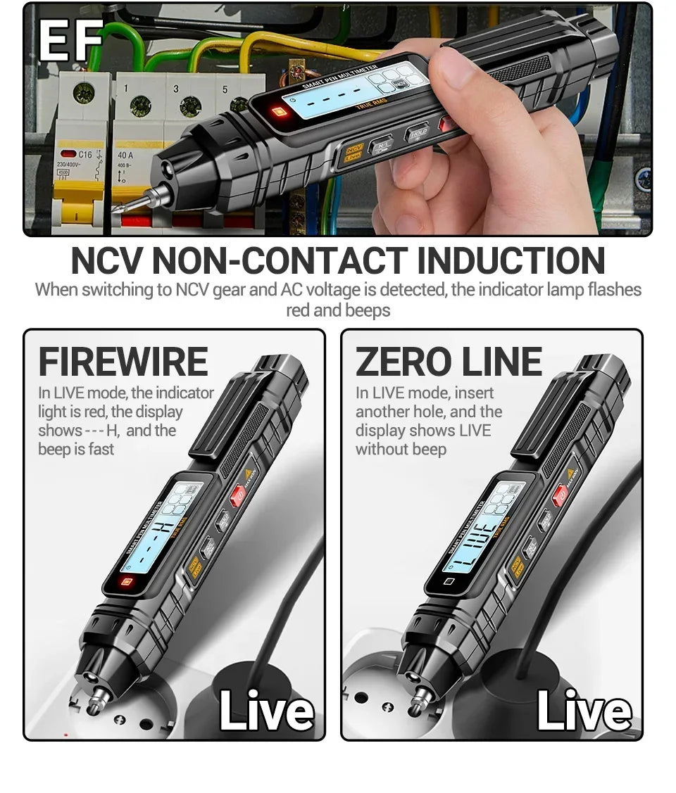 A3005+B20 Digital Multimeter Professional Insulated Voltage Test Pen Non-Contact AC/DC VoltageTester Double Head Screwdriver