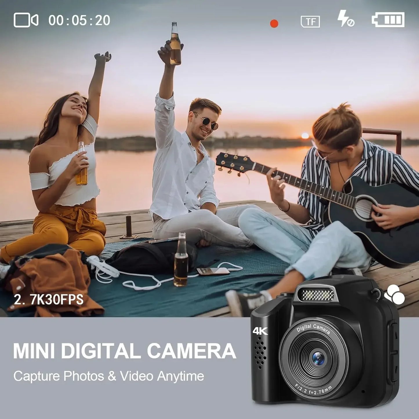 4K Retro Keychain Camera — 64MP Mini Digital Camera with Screen