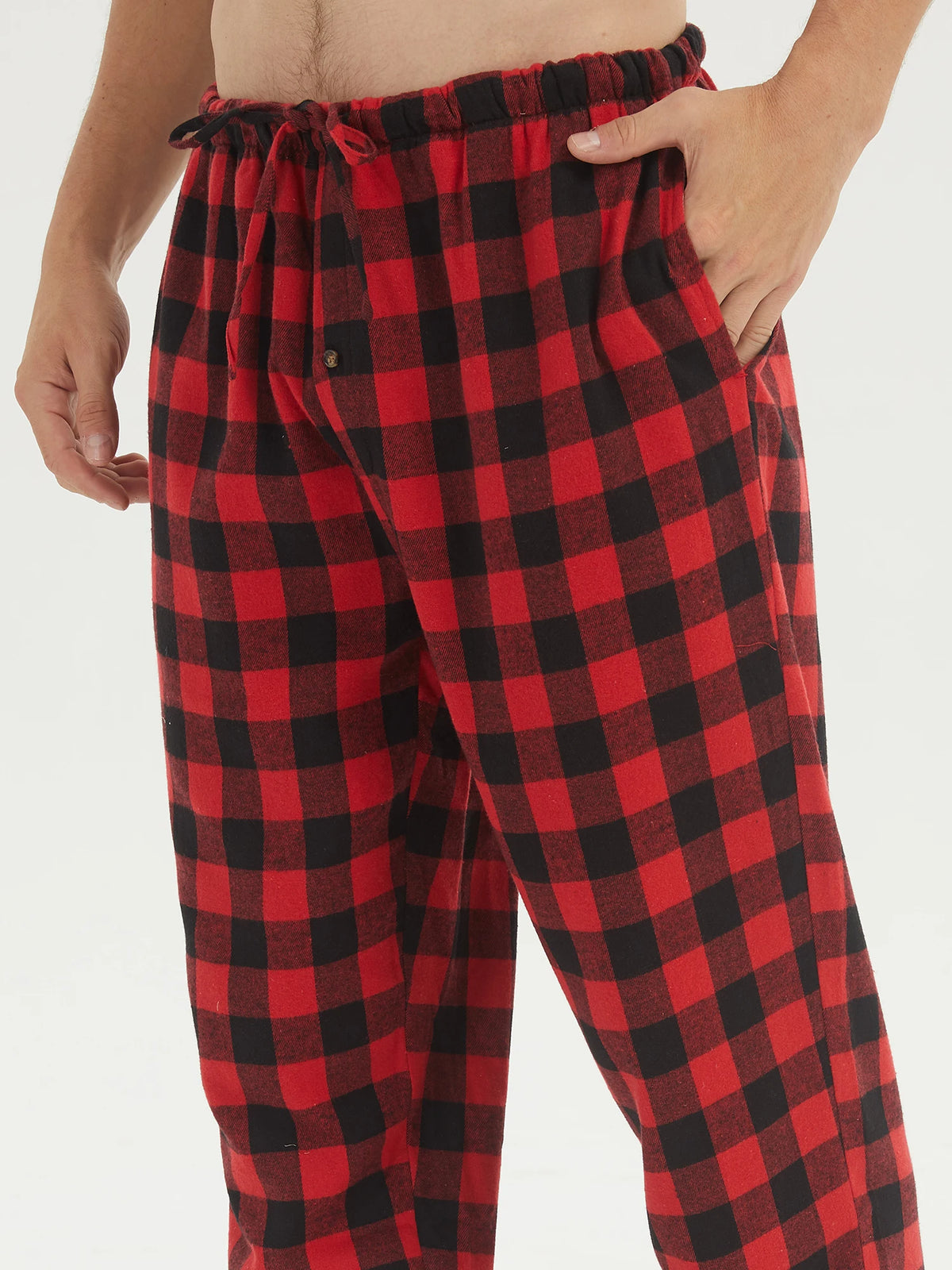 Men's Flannel Plaid Pajama Set - Button Shirt & Pants with Pockets - photo 6