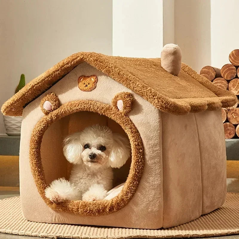 Foldable Pet House Bed - Soft Warm Kennel for Small and Medium Dogs - photo 3