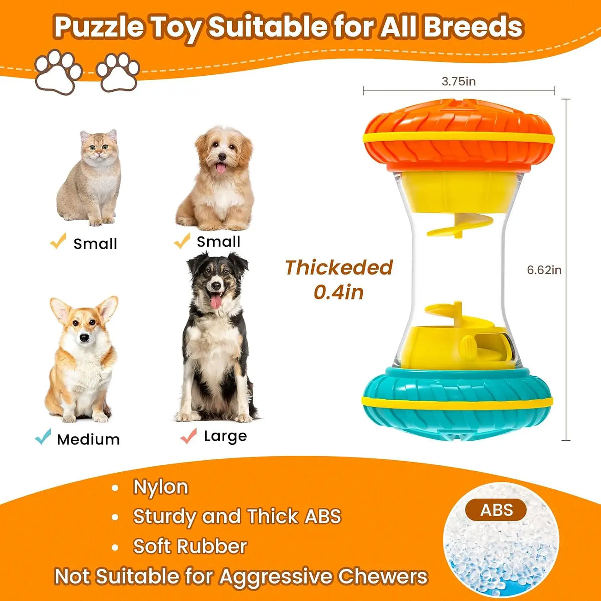 Yellow Interactive Dog Puzzle Feeder - Enrichment Treat Toy – photo 2